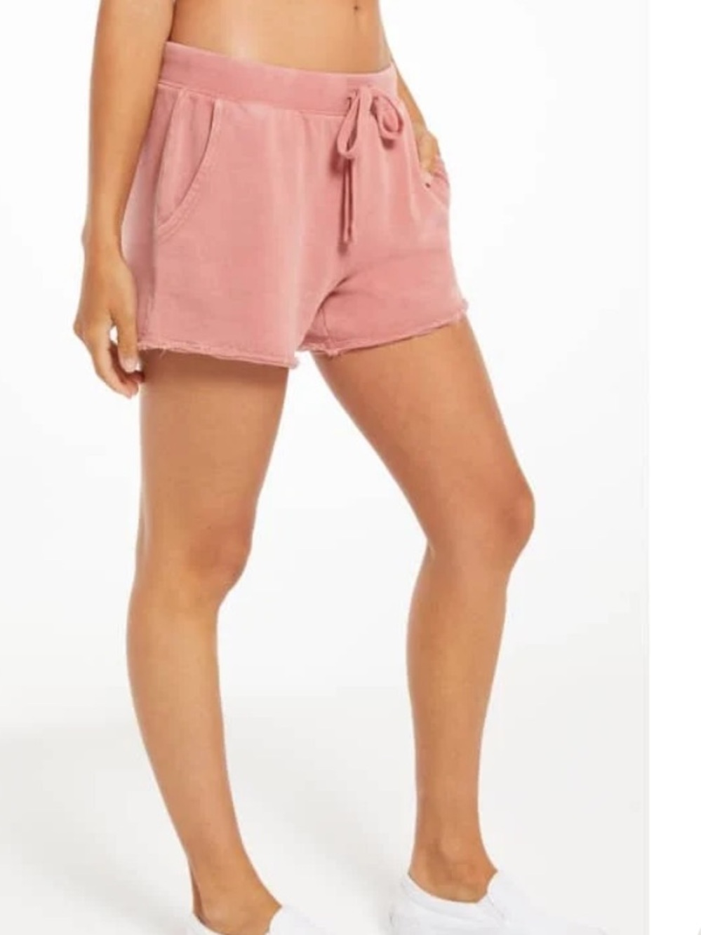 Z Supply Marina Washed Short in a dusty rose lounge cozy beach M